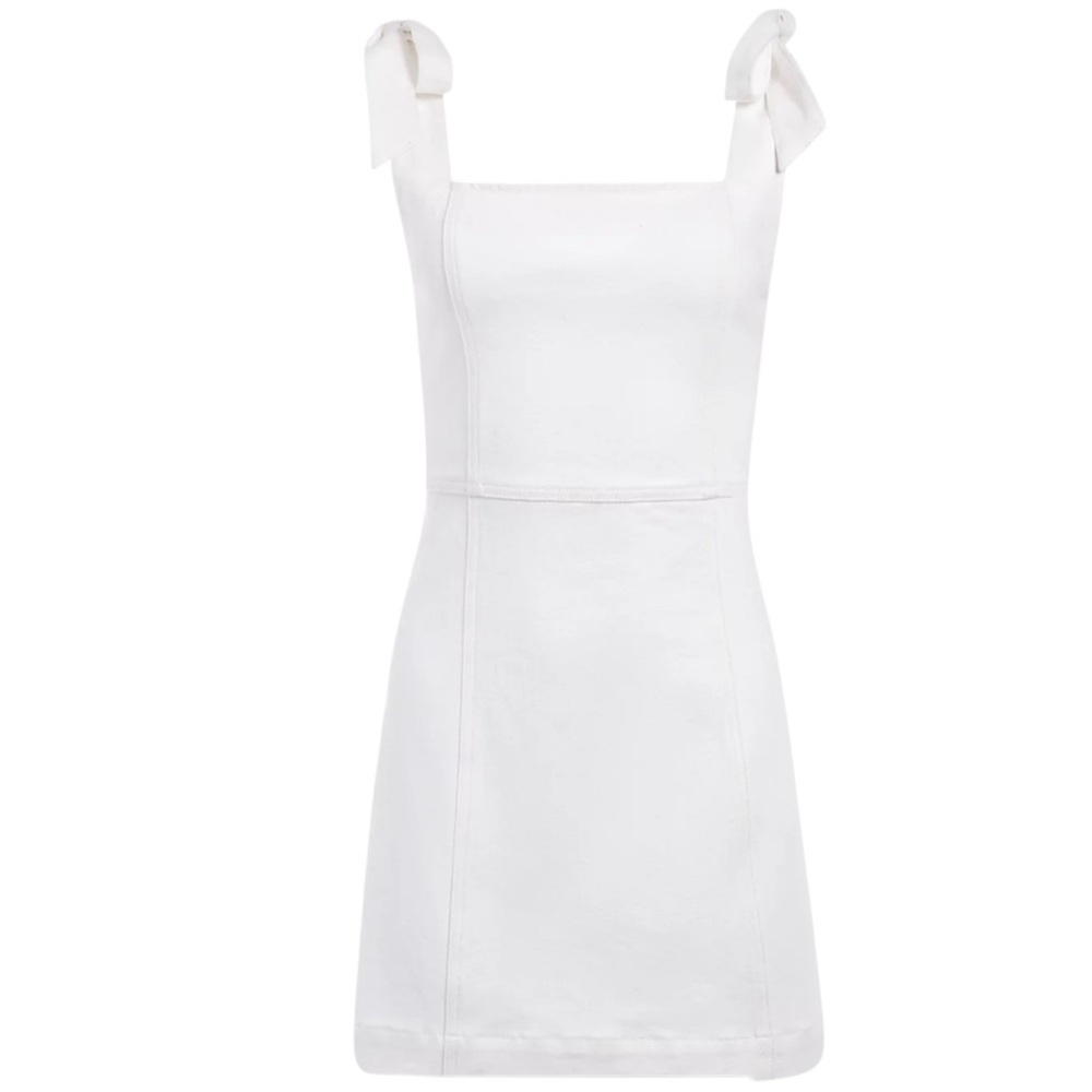 Alice + Olivia White Sleeveless Square Neck Mini Sundress - Picture 4 of 5